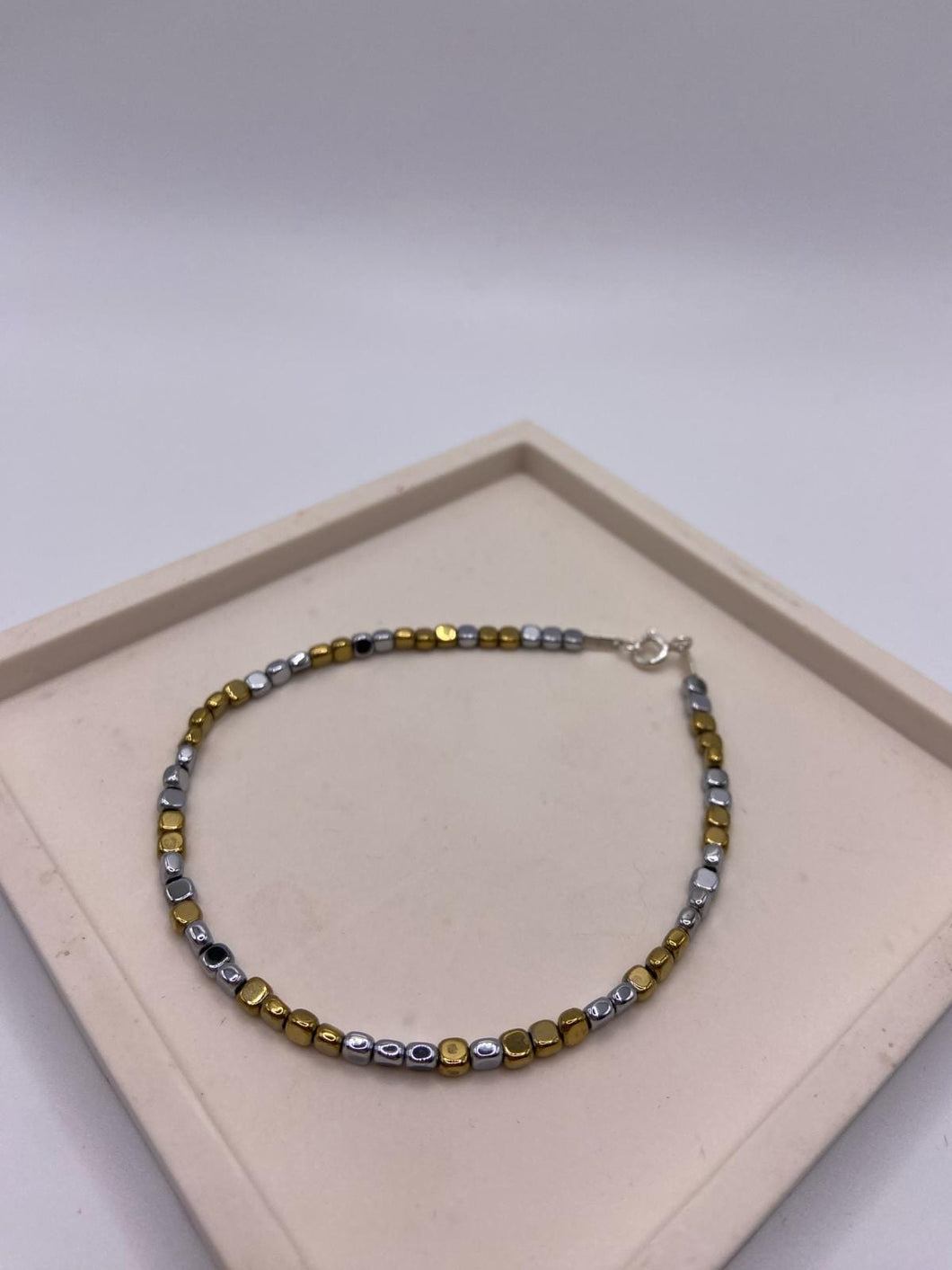 Small Nugget Hematite Beaded Bracelet