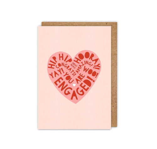 Paper Plane Engaged Heart Card Zoe Spry