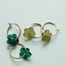 Load image into Gallery viewer, Flower Hoops - Light Green
