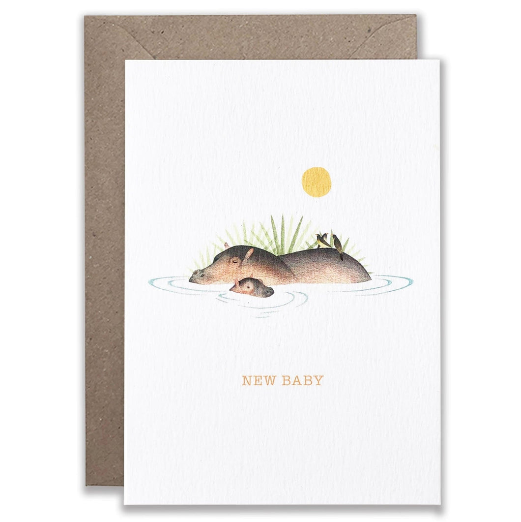 'New Baby' Hippo Card