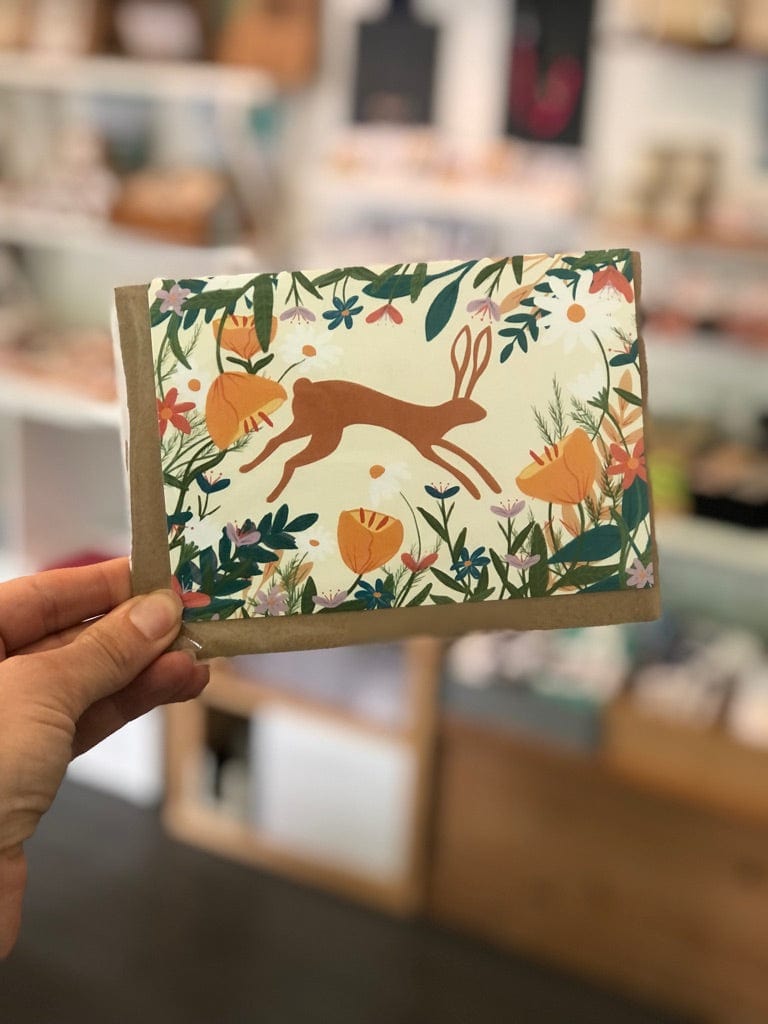 Spring Hare Greetings Card
