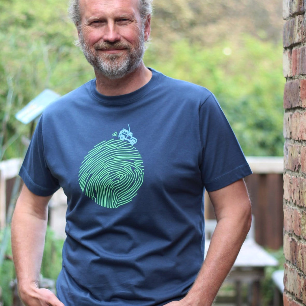 Earth Rover T-shirt, blue denim