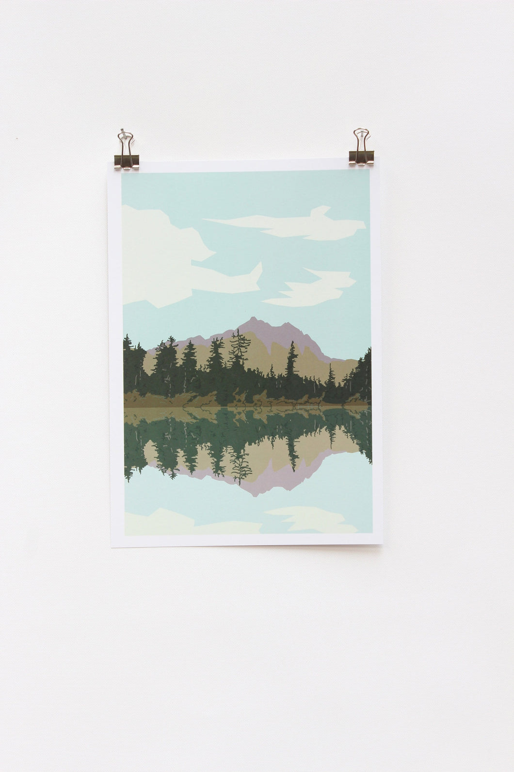 Lake and Mountains A4 Print