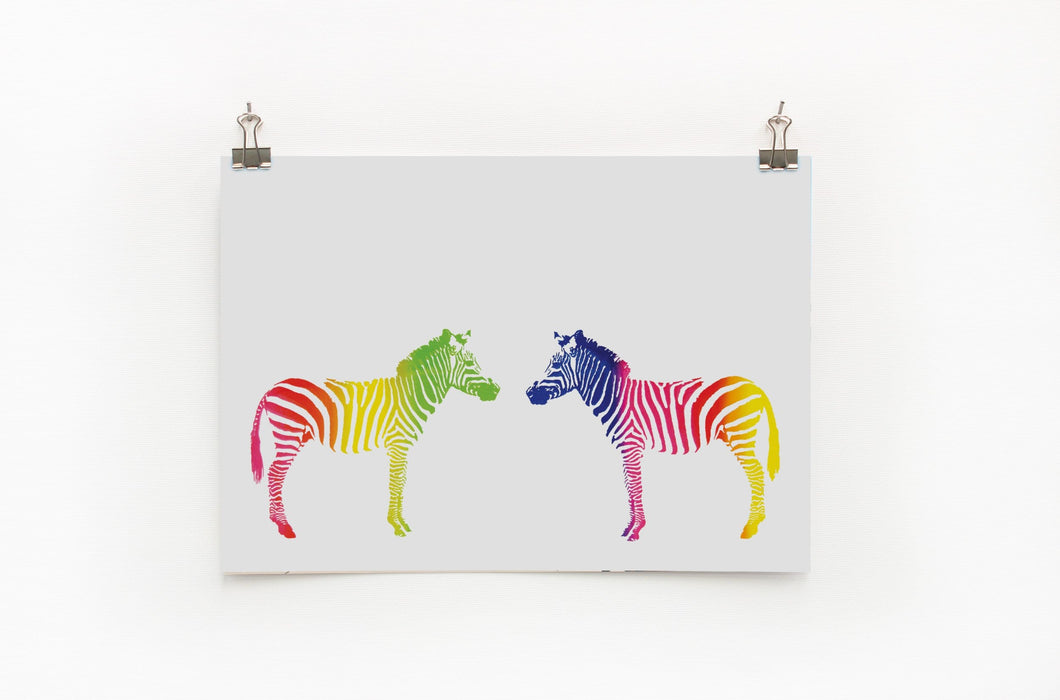 Rainbow Zebra A4 Print