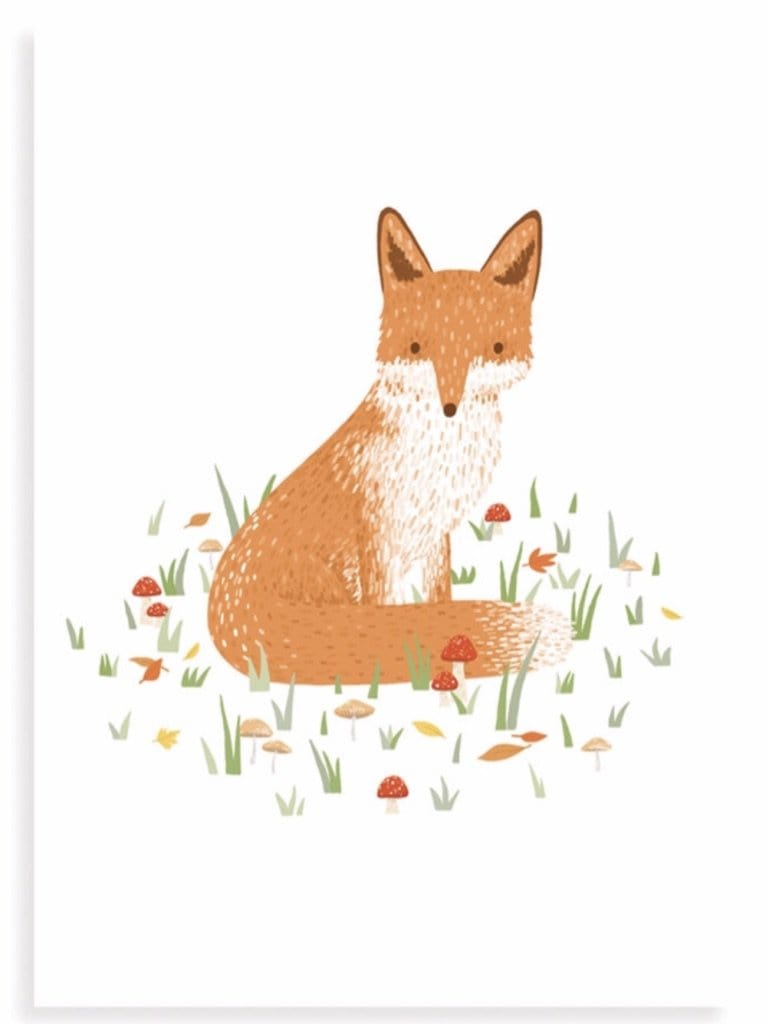 Sitting Fox Postcard – Paper Plane Bristol