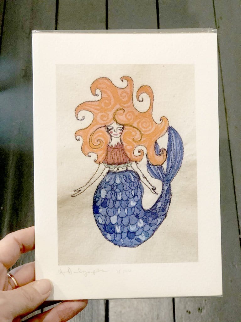 Mermaid with orange hair  Digital Print