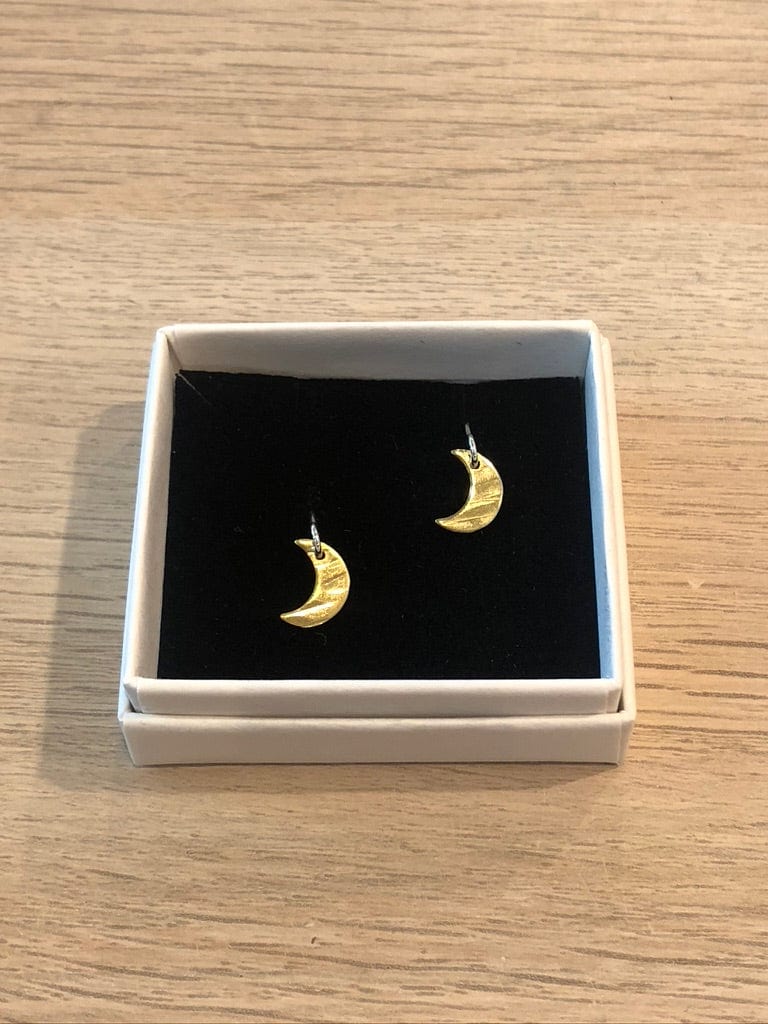 Brass Moon Earrings