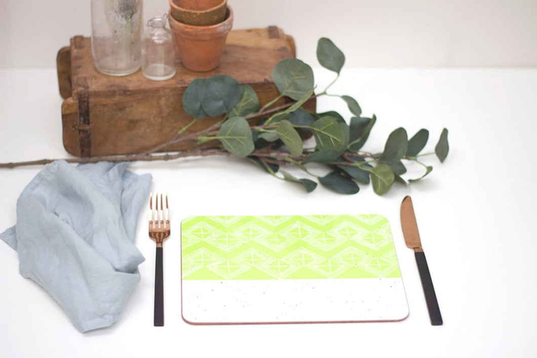 Leaf Sgraffito Style Placemats