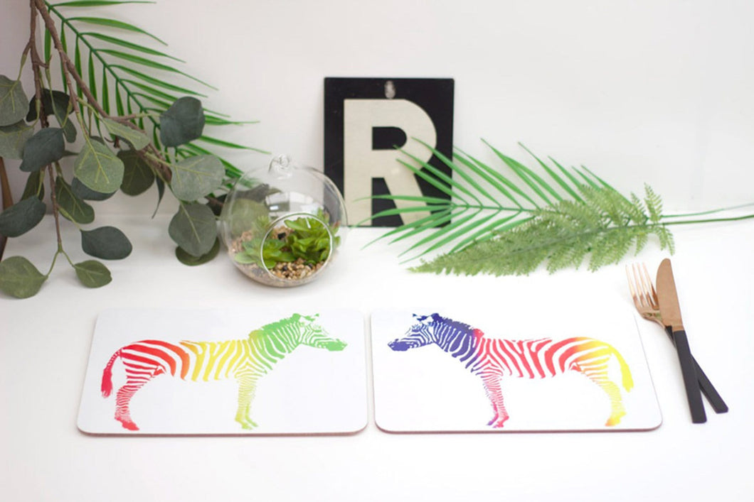 Rainbow Zebra Placemats