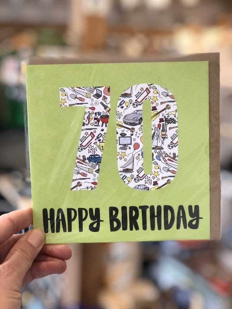 70th Birthday Card - Green