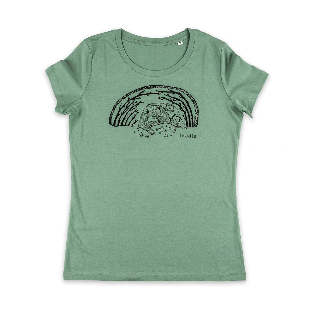 HiBEARnating Bear organic womans T-shirt