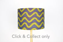 Load image into Gallery viewer, Olive &amp; Blue Wavey Line Print Lampshade
