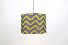 Load image into Gallery viewer, Olive &amp; Blue Wavey Line Print Lampshade
