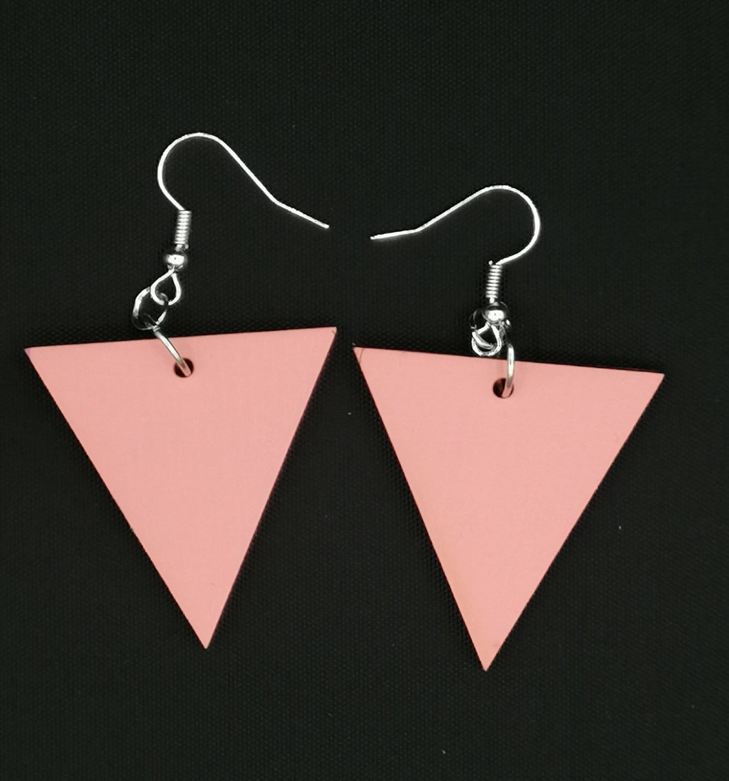 Triangle Flash Earrings - Coral