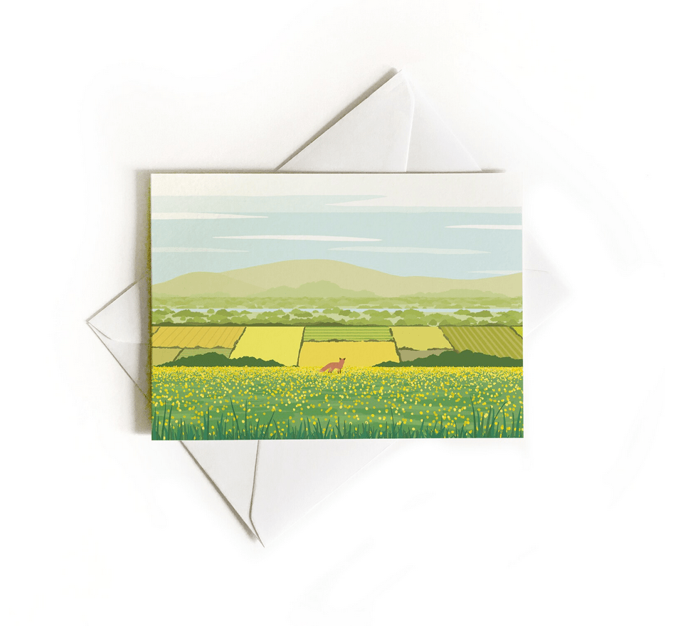 Fox in Field Card