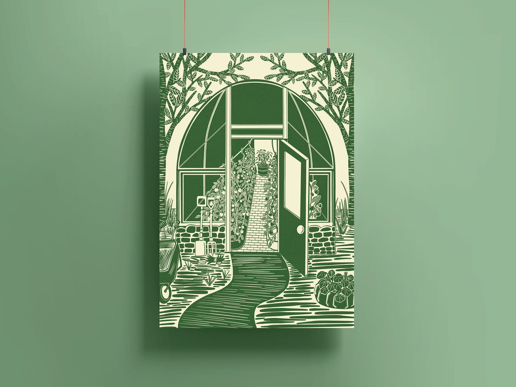 Greenhouse Print - Green - A4