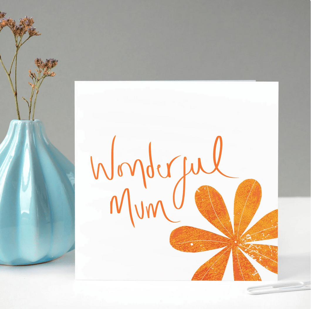 Wonderful Mum orange flower Card