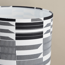 Load image into Gallery viewer, African Wax Print Lampshade - Block black &amp; white kente
