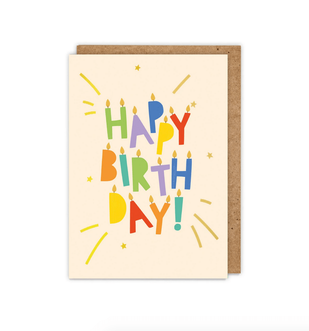 Happy Birthday Candles card with Gold Foil
