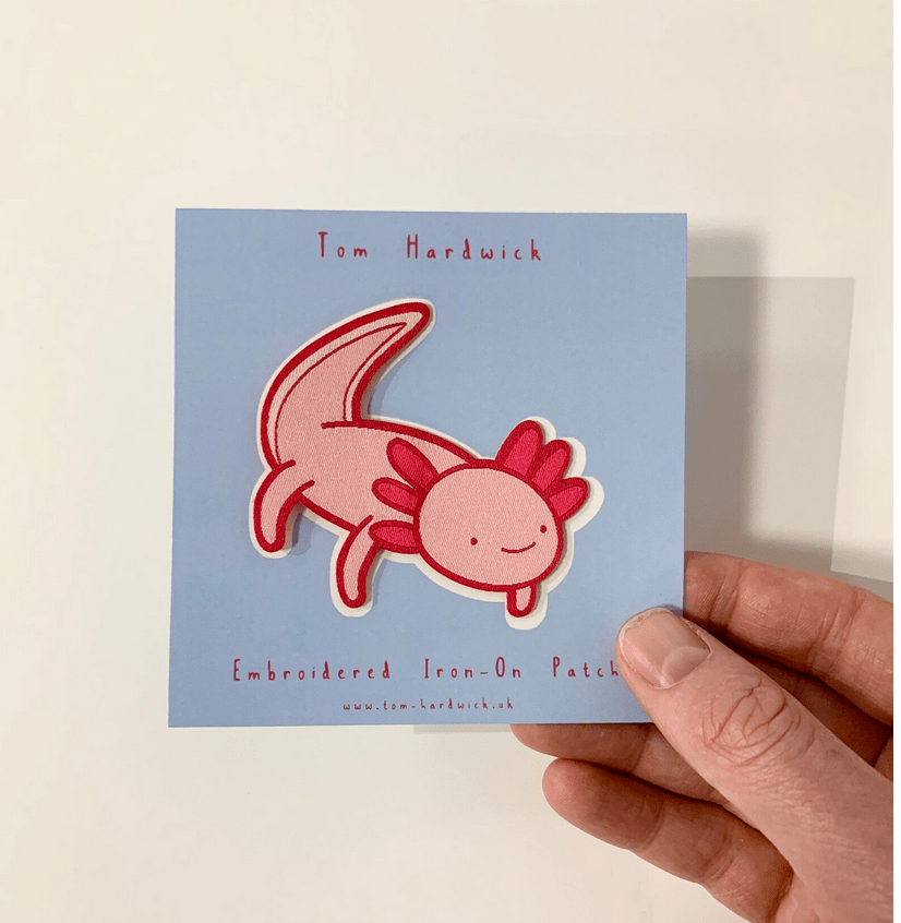 Axolotl Embroidered Iron-on patch