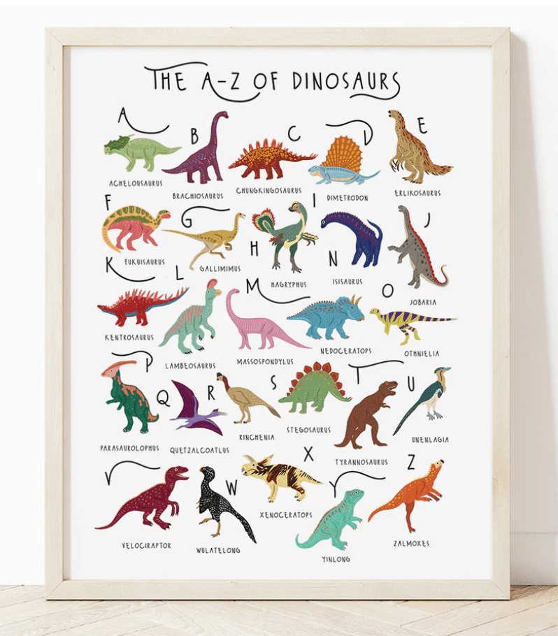 A-Z of Dinosaurs Print - A4
