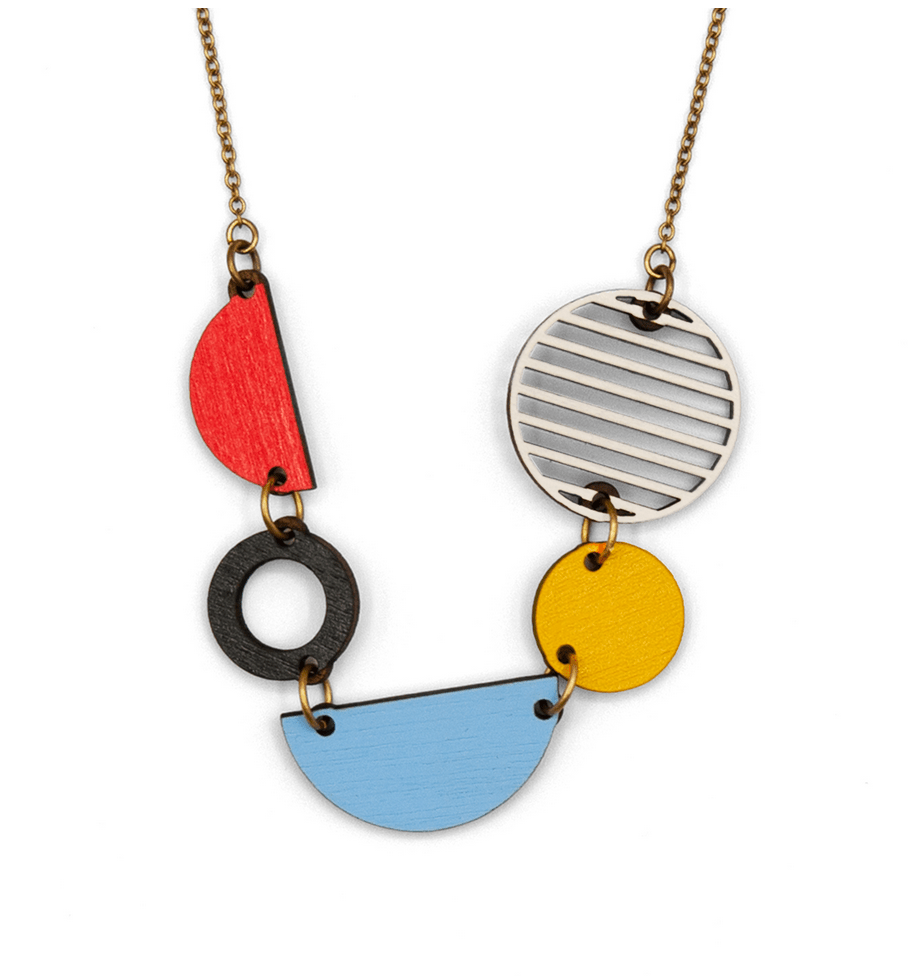 Five abstract shapes Necklace