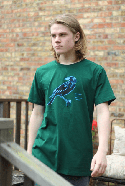Crow T-shirt - Bottle Green