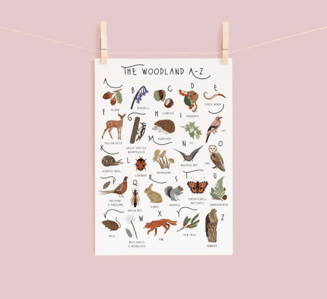 A-Z of Woodland Print