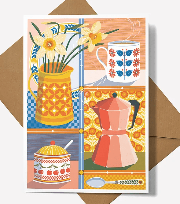 Coffee and Daffodil Card
