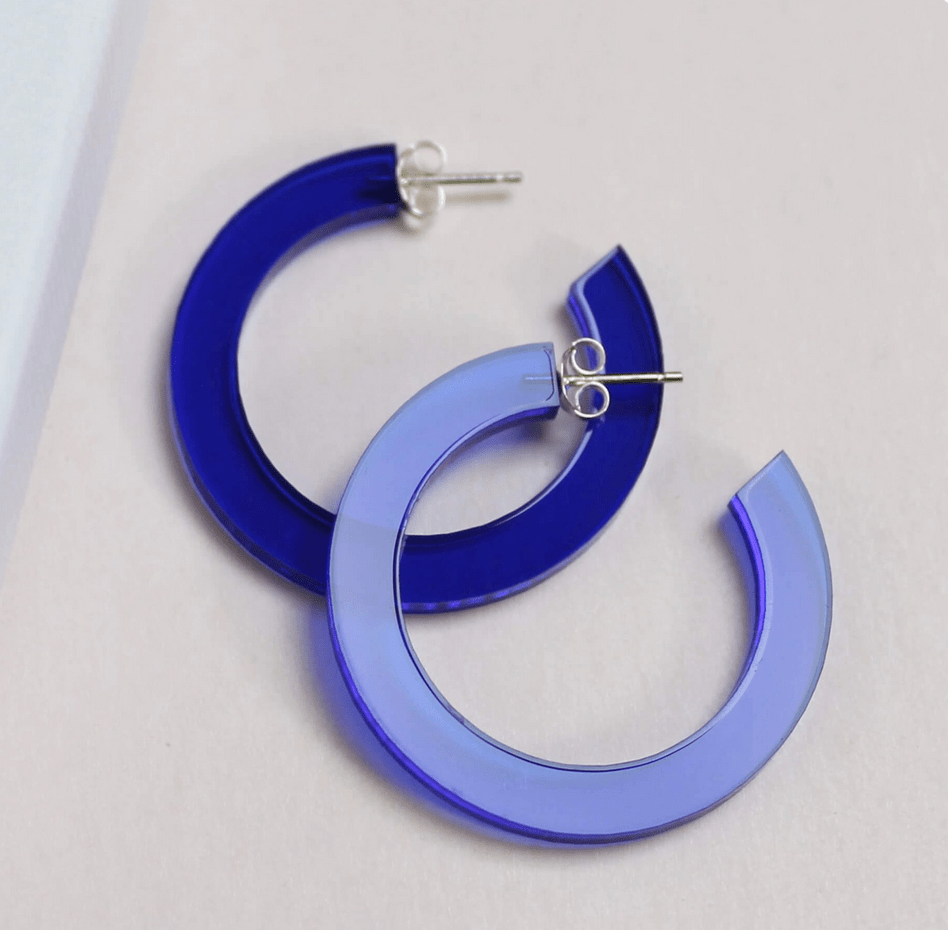 Colourful Hoop Earrings - Blue