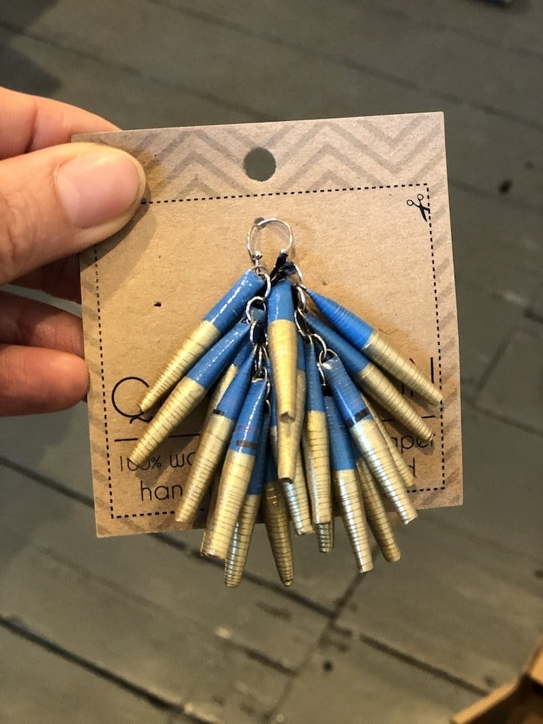 Multiple dangle paper earrings - Blue