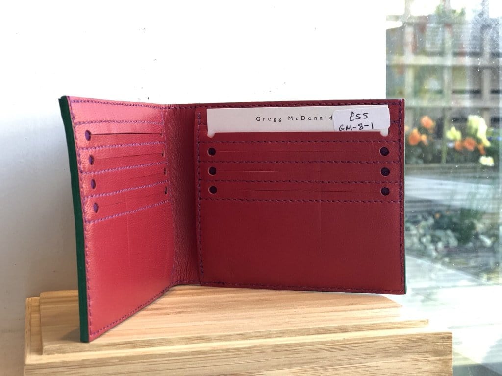Black red kidskin / red lining 8 Cards wallet
