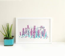 Load image into Gallery viewer, Hidden Tiger Purple Risograph Print (unframed)
