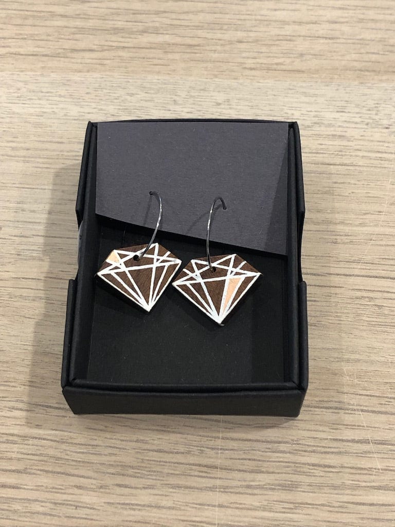 Diamond Hoop earrings - Blush & White - Stainles Steel