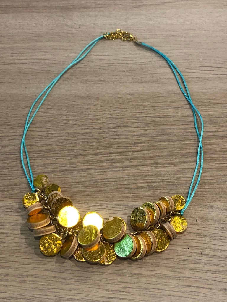 Dot Necklace Necklace - Gold & Blue