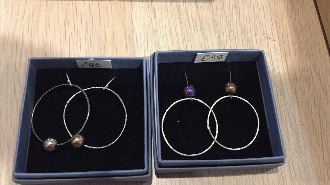 hoop with bead earrings (L)