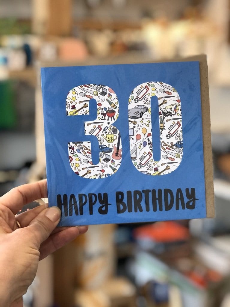 30th Birthday Card - Blue