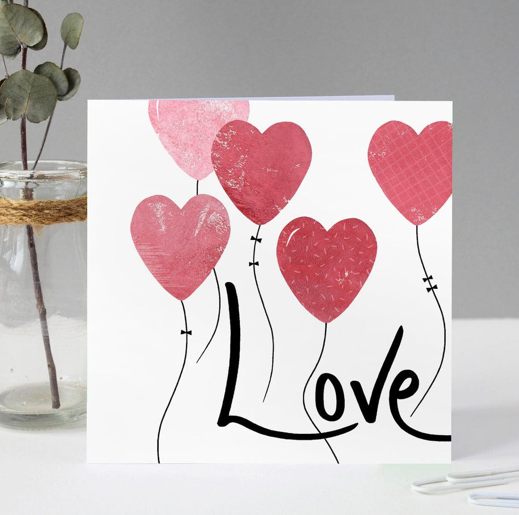 Love Hearts Balloons Card