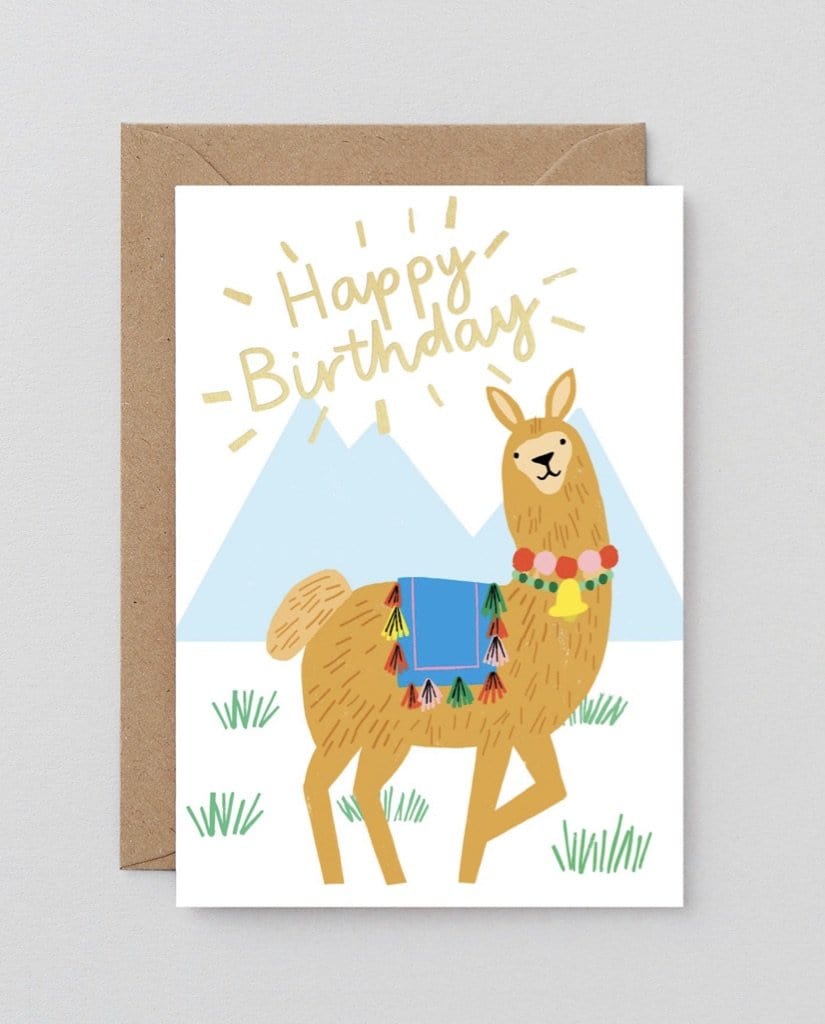 Happy Birthday Llama Card