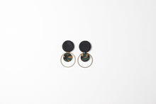 Load image into Gallery viewer, ANGELA: Green Black &amp; Gold earrings
