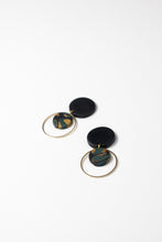 Load image into Gallery viewer, ANGELA: Green Black &amp; Gold earrings
