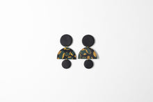 Load image into Gallery viewer, ELLA: Green Black &amp; Gold earrings
