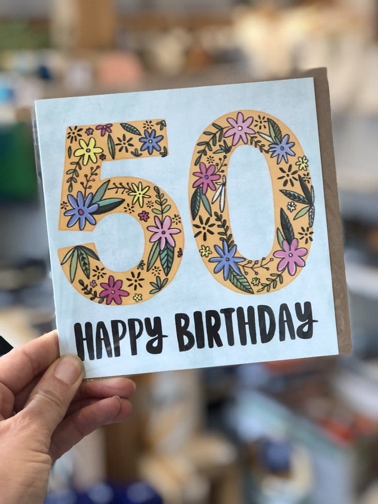 50th Birthday Card - Blue
