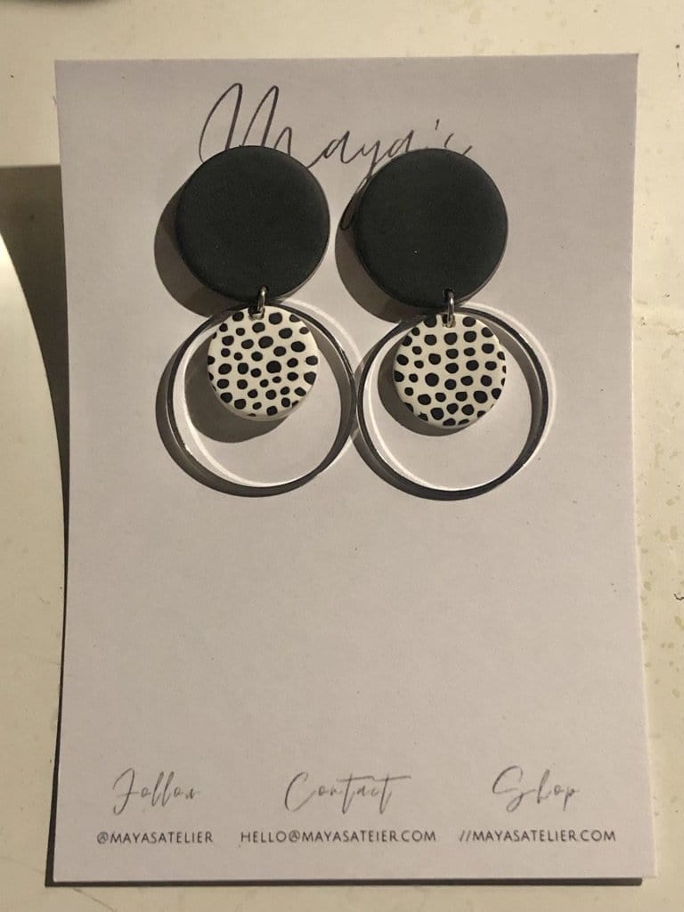 ANGELA: Dalmatian earrings