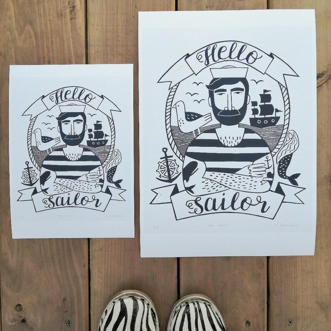 Hello Sailor Print - A4 & A3