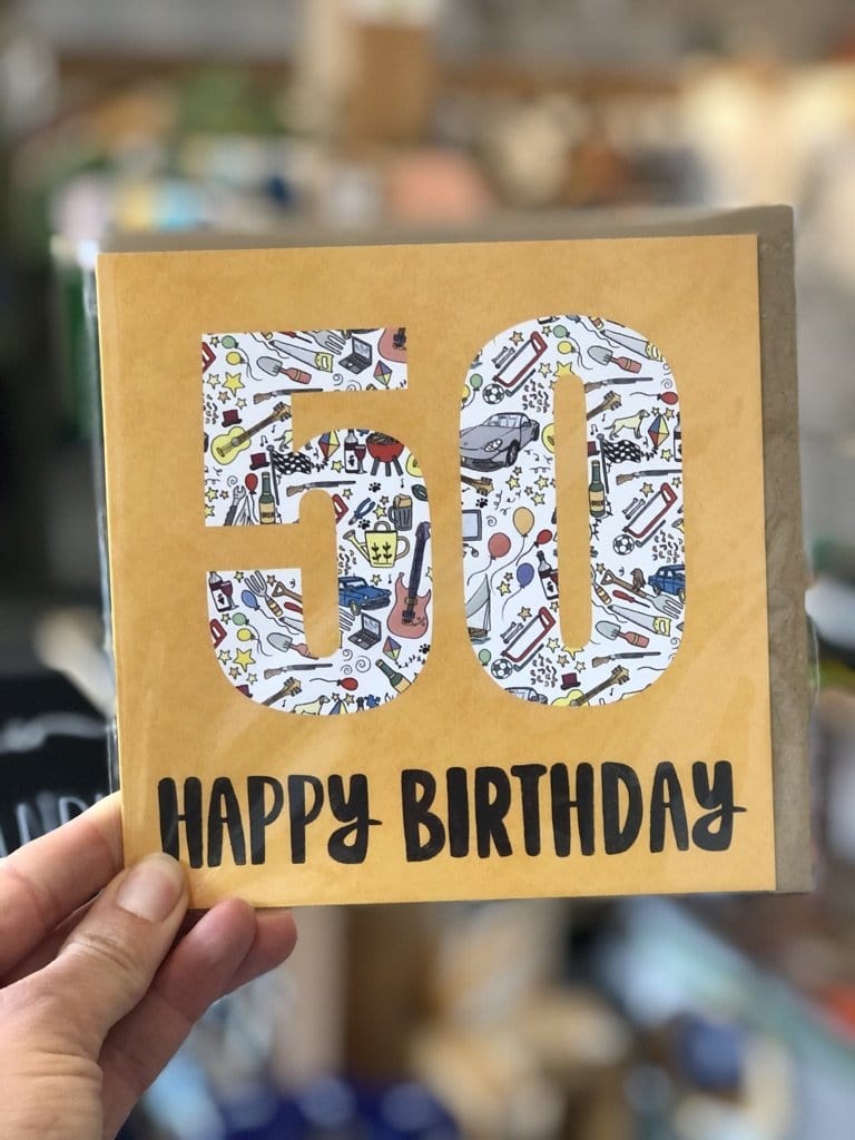 50th Birthday Card - Orange