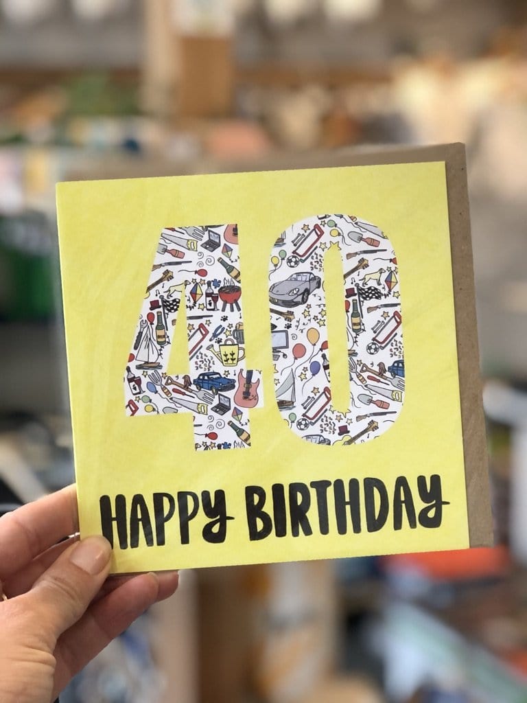 40th Birthday Card - Yellow